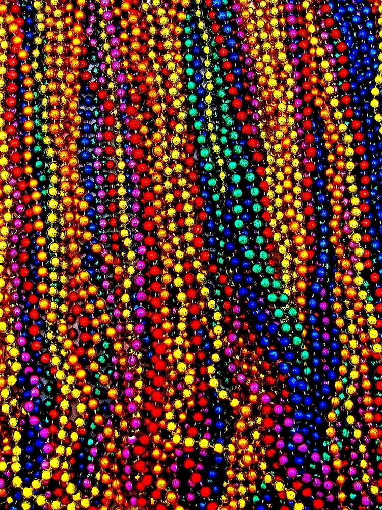Thumbnail 4 of 4, A-Line Dress, MARDI GRAS :Colorful Beads Print designed and sold by posterbobs.