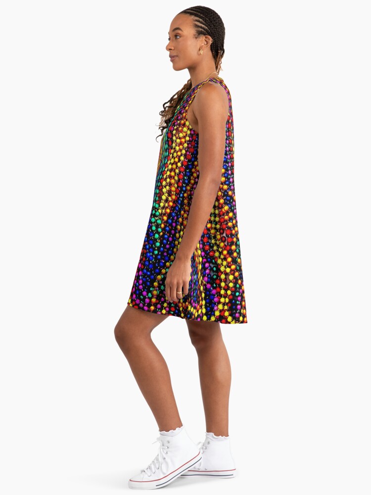 Mardi Gras :Colorful Beads Print Mardi Gras A-Line Dress