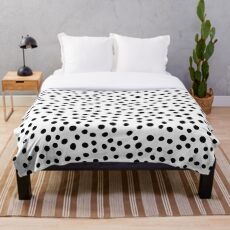 Black Trendy minimalist pattern Throw Blanket