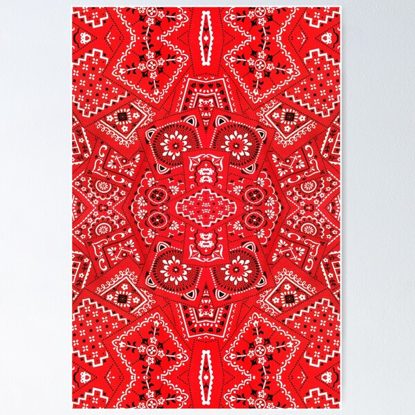 Red Bandana Pattern Posters for Sale