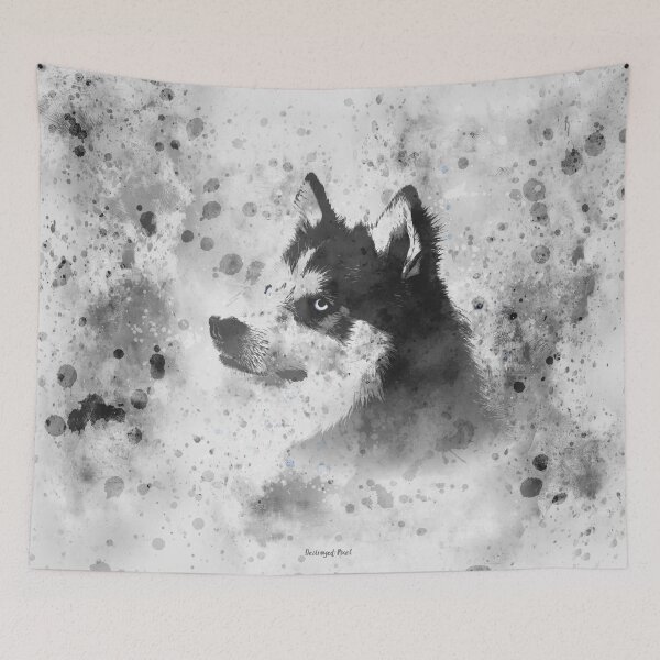 Item preview, Husky watercolor portrait designed and sold by Destroyed-Pixel.