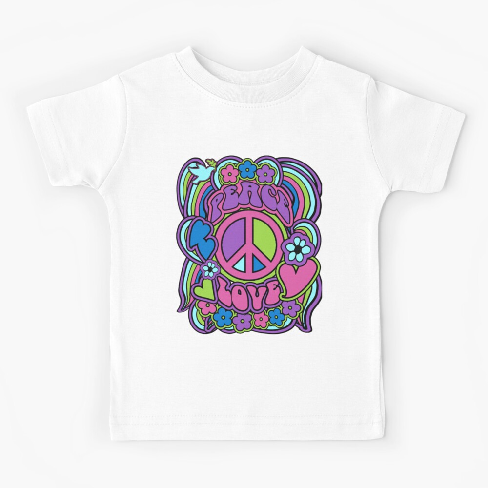  PEACE LOVE GARDEN - Rainbow, Groovy Hippie T-Shirt