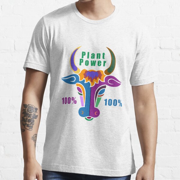 Plant Power - Bull - Strong With Plants Design 13 Essential T-Shirt