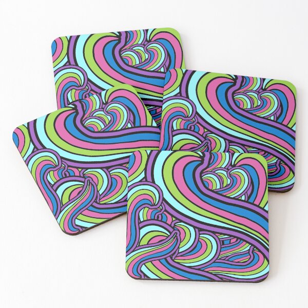 Item preview,  Geometric Groovy Psychedelic Art Hippie Retro 60's 70's Purple Green Blue designed and sold by funnytshirtemp.