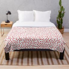 Red Trendy minimalist pattern Throw Blanket