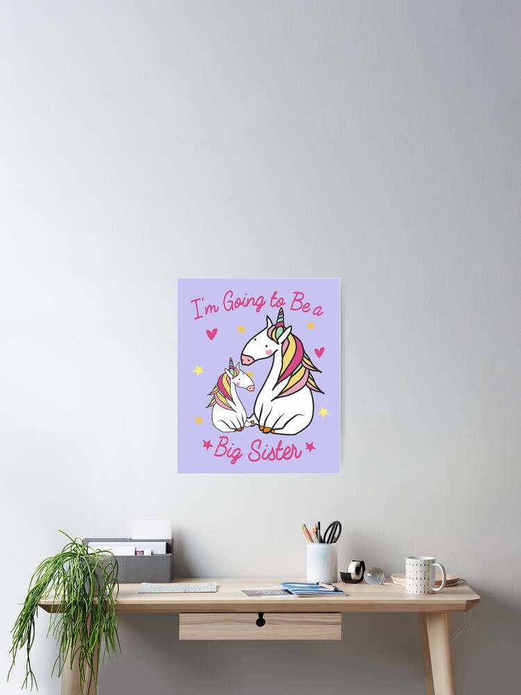 I'm going to be a big sister cute unicorn girl with rainbow hair for daughter I'm going to be a big sister cute unicorn girl with rainbow hair for daughter
