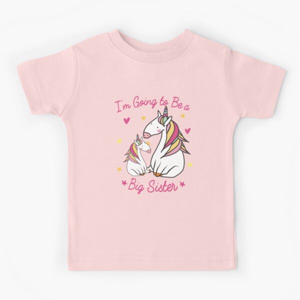 Girls Unicorn Big Sister T-Shirt, Unicorn Baby Shower Gift