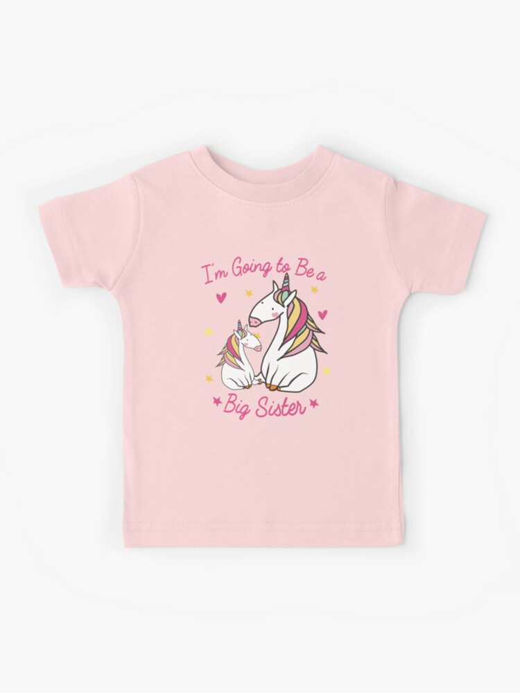 Camiseta para niños «Voy ser una hermana mayor linda unicornio con pelo de arco iris para hija» de alenaz |