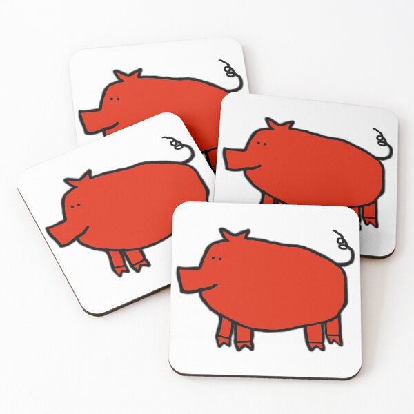 Item preview, Red Pig on a transparent background designed and sold by ellenhenry.