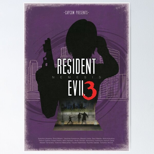 Artikel-Vorschau von Resident Evil 3 Nemesis minimalistischen Druck, designt und verkauft von Be More Shonen |  Chris Minney.