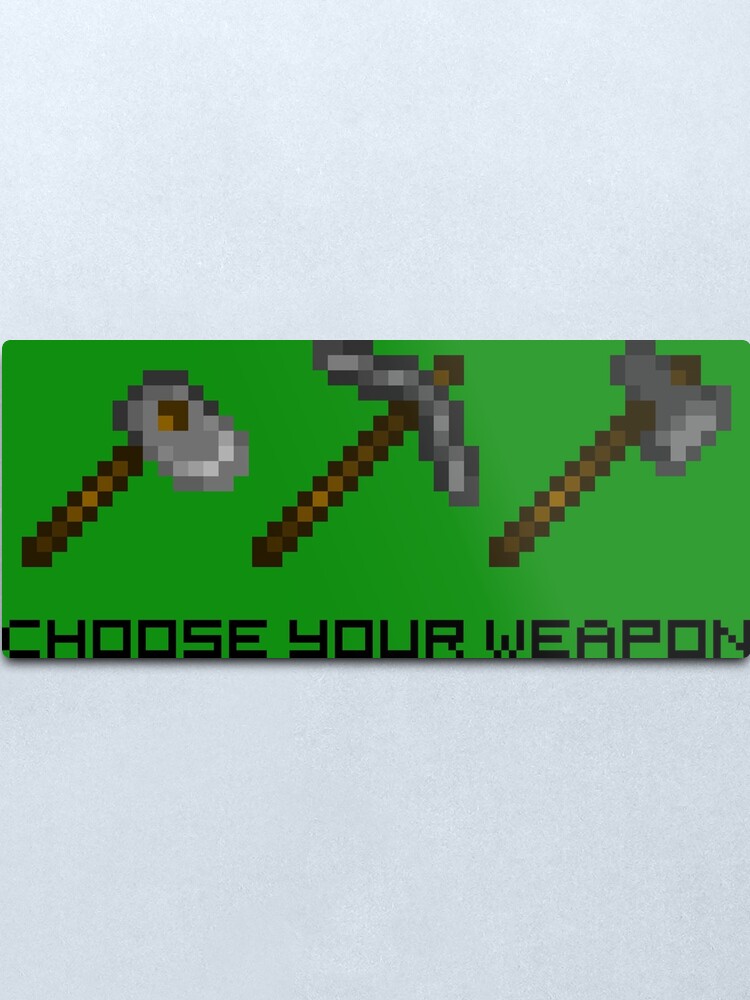 stardew valley choose your weapon tools 8 bit pixel art metal print by brotherofperl redbubble stardew valley choose your weapon tools 8 bit pixel art metal print by brotherofperl redbubble