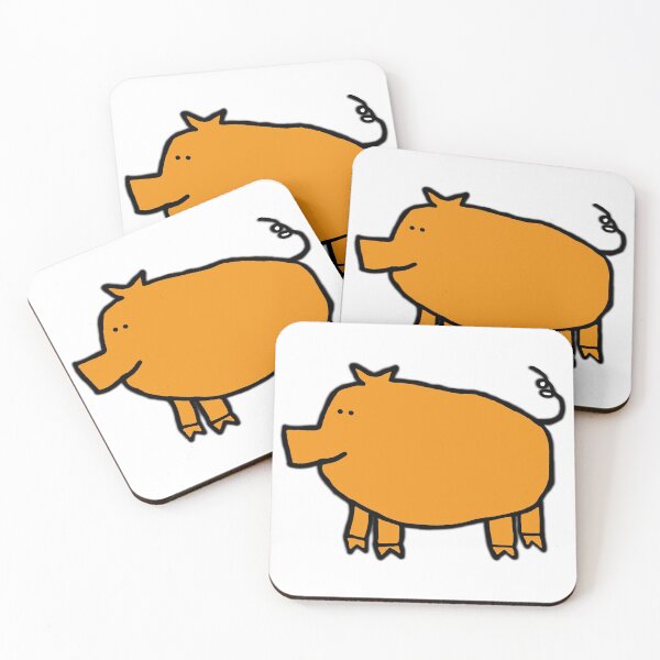 Item preview, Gold Pig on a transparent background designed and sold by ellenhenry.