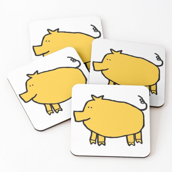Item preview, Yellow Pig on a transparent background designed and sold by ellenhenry.