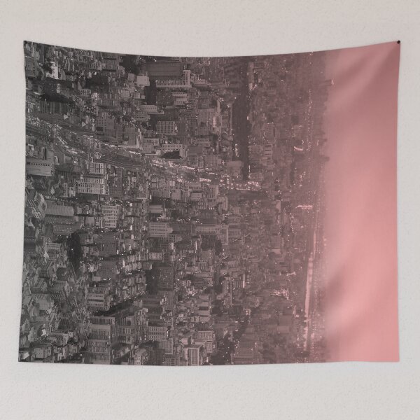 Item preview, urban view - sunset - pink designed and sold by He-Be.