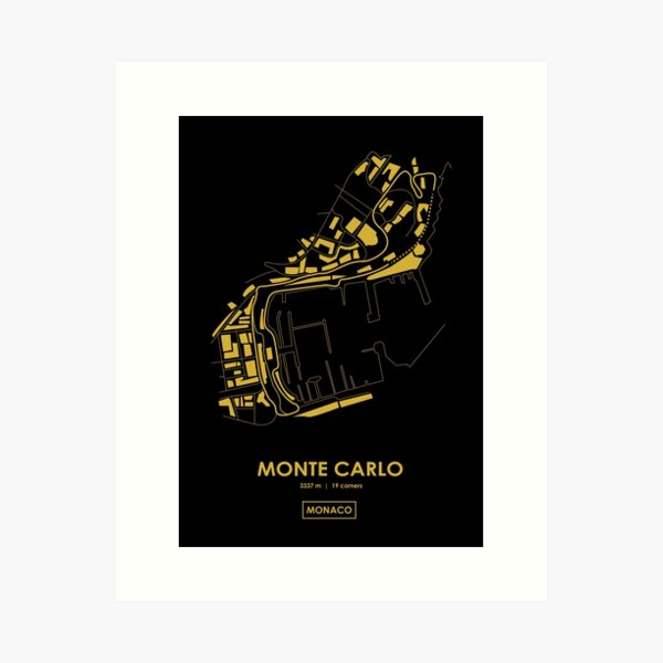 Item preview, Monte Carlo - Monaco Track Map GOLD designed and sold by Andrea Anastasio.