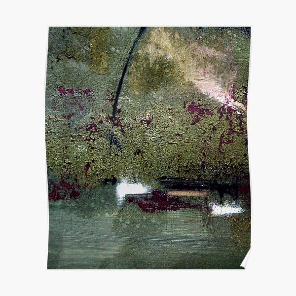 Sage and Plum Textured Abstract Poster