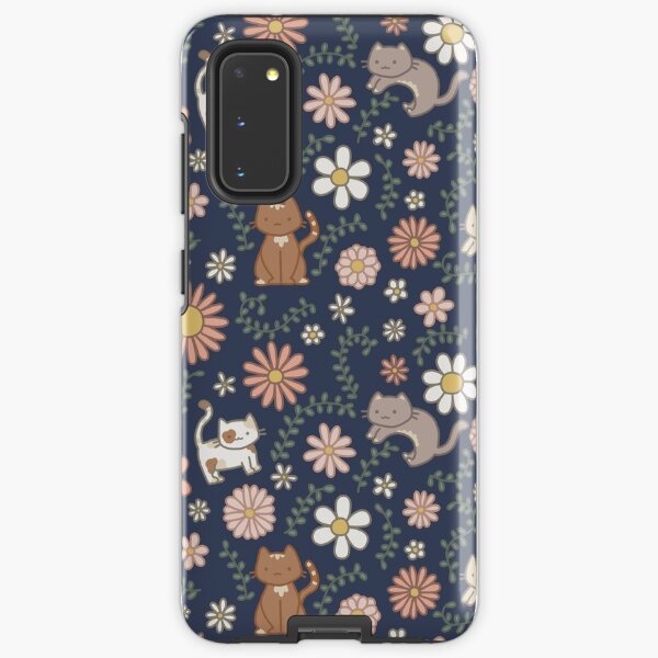 Flower Meower (Navy) Samsung Galaxy Tough Case