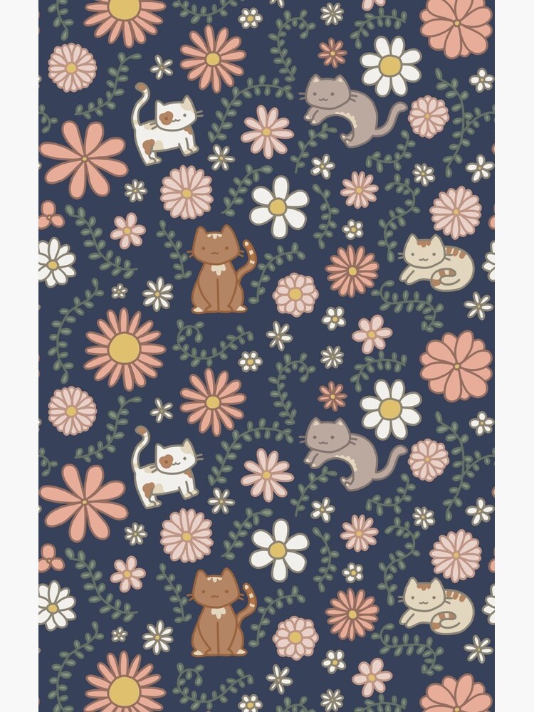 Flower Meower (Navy) by maddidoodles