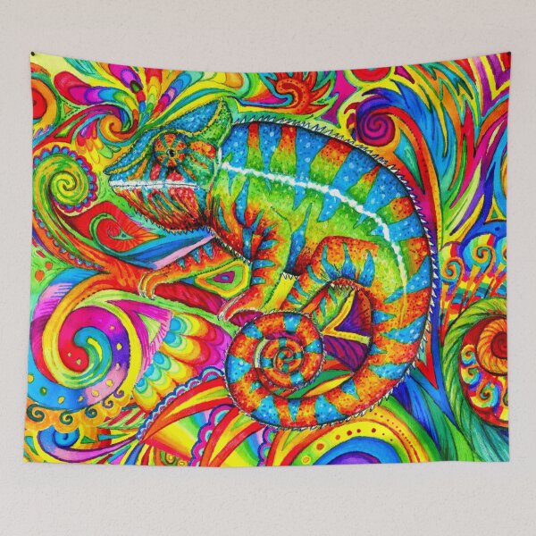Item preview, Psychedelizard Psychedelic Chameleon Colorful Rainbow Lizard designed and sold by Rebecca Wang.