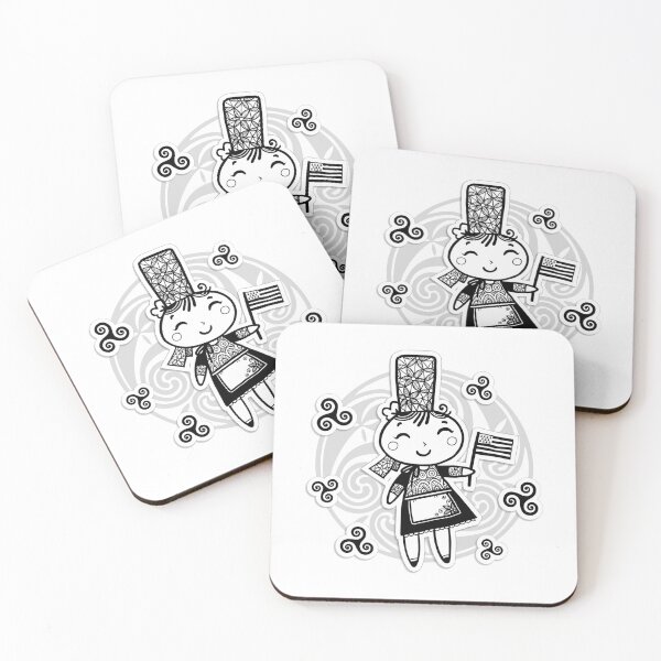 Item preview, Breton girl with flag and celtic triskels designed and sold by 1enchik.