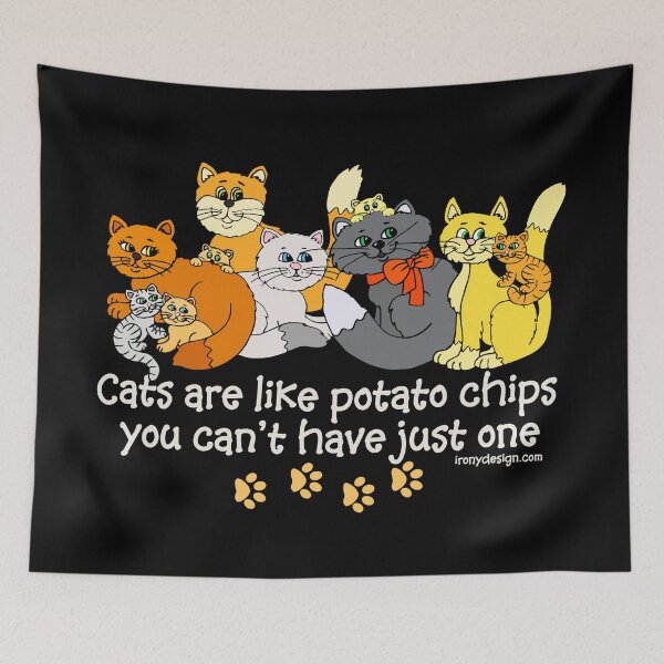 Item preview, Cats are like potato chips Funny Saying designed and sold by ironydesigns.