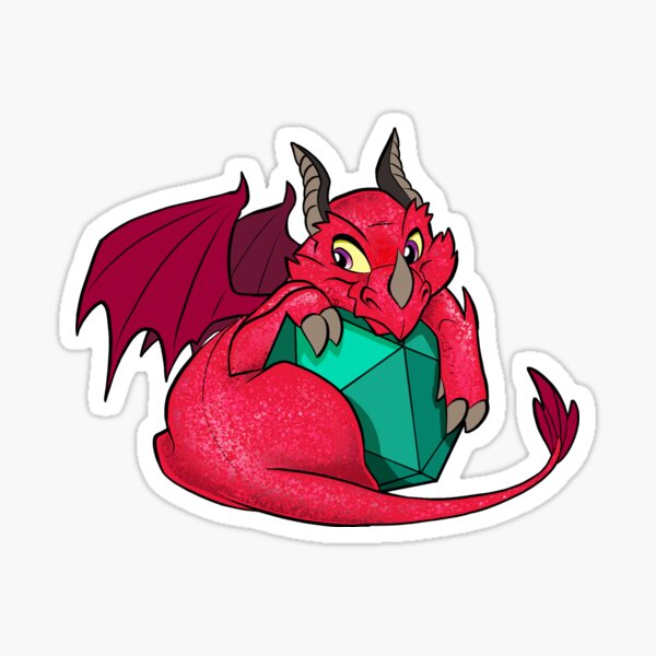 D20 Dragon Sticker Sticker