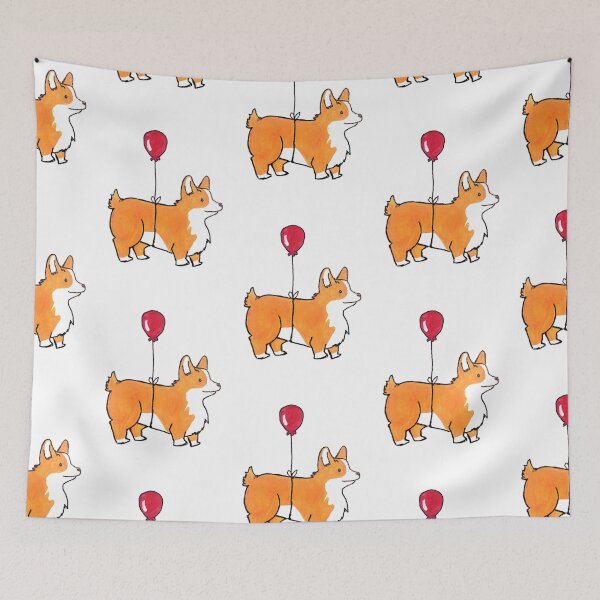 Item preview, Flying Corgi with Balloon  designed and sold by Designtea.
