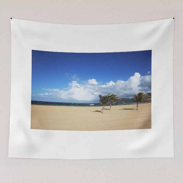 Item preview, Palm trees on white sandy beach designed and sold by yobab.