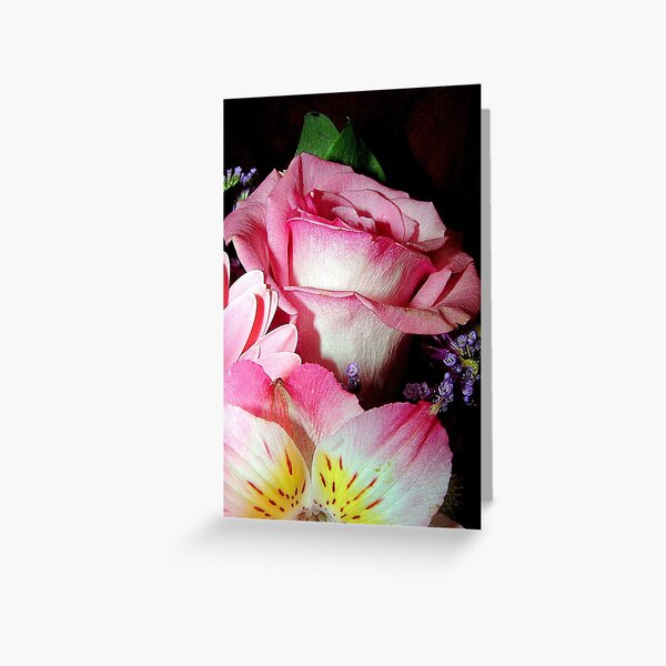 Pink on Black Greeting Card