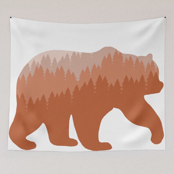 Item preview, Bear Silhouette -  Burnt Orange Ombre  designed and sold by EmRussell.