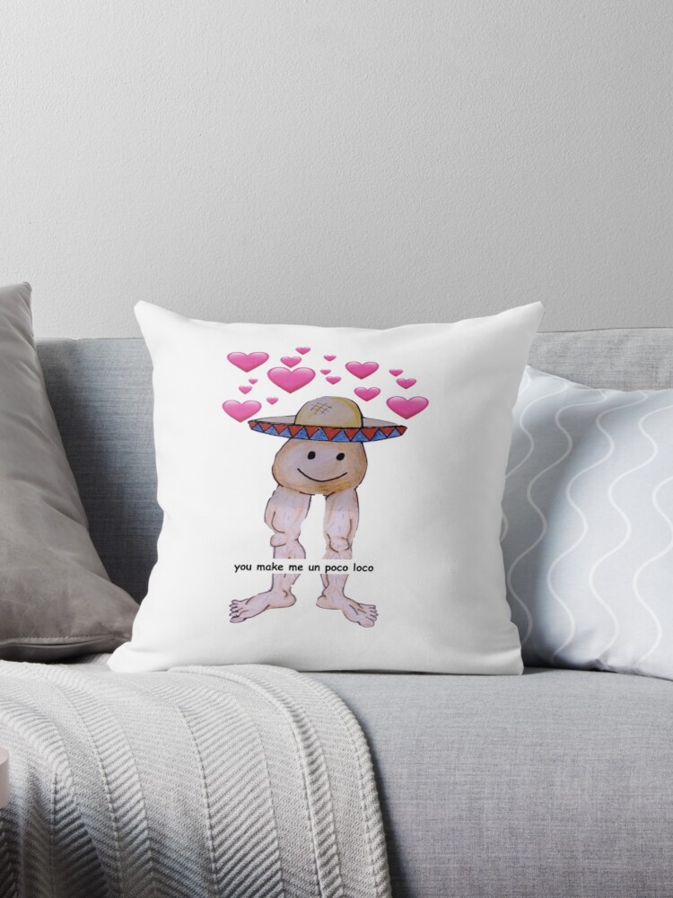 Un Poco Loco Meme Hand Drawn Throw Pillow By Mai1in Redbubble - about apartments coco un poco loco roblox