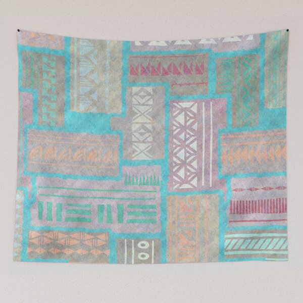 Item preview, Teal Polynesian Pattern Collage designed and sold by sunnthreads.