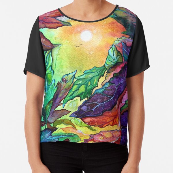 Colours of Sunshine - Leaves Chiffon Top