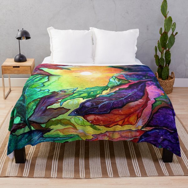 Colours of Sunshine - Leaves Throw Blanket