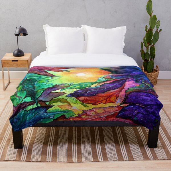 Colours of Sunshine - Leaves Throw Blanket