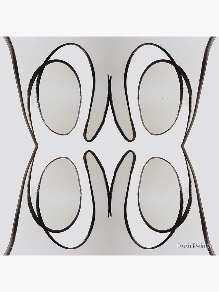 Thumbnail 4 of 4, Clock, Abstract Line Reflection designed and sold by Ruth Palmer.