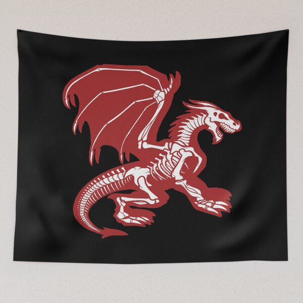 Item preview, Black Background, Skeleton Dragon Design, Bag of Bones Dragon designed and sold by LuckDragonGifts.