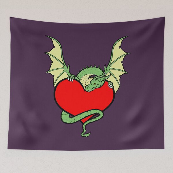 Item preview, Big Heart Dragon Design, Big Hearted Dragon Design On Purple Background designed and sold by LuckDragonGifts.