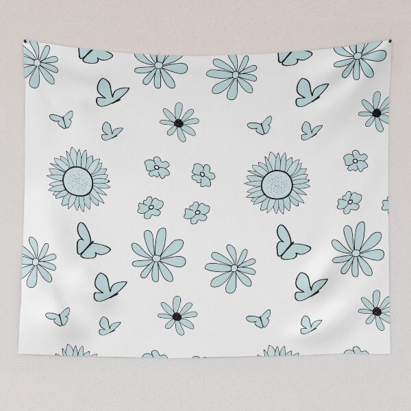 Item preview, Light Blue Flower and Butterfly Sticker Pack designed and sold by The-Goods.