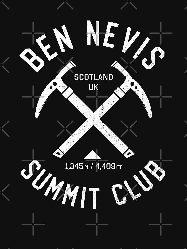 "Ben Nevis Summit Club I climbed Ben Nevis" Tshirt for Sale by