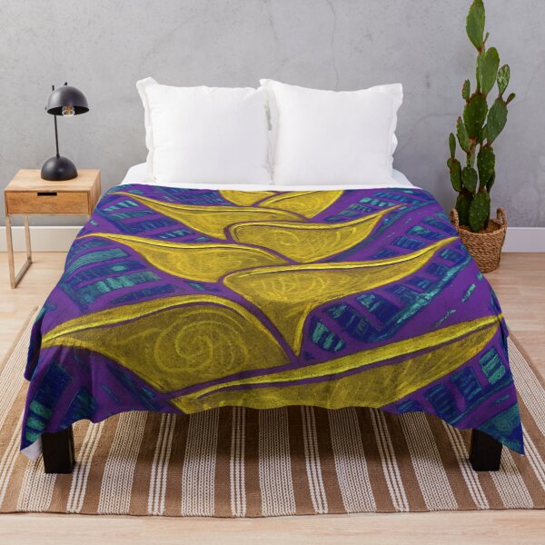 Item preview, Heliconia, Tropical Flower, Abstract Botanical, Golden Yellow Violet designed and sold by Julia Khoroshikh.