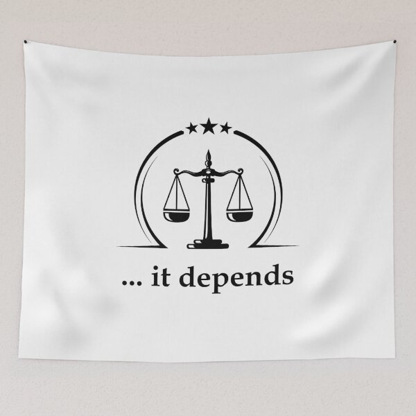 Item preview, It Depends Funny Lawyer Law Student Paralegal Judge Attorney Gift designed and sold by Style4You24.