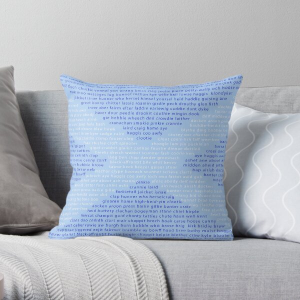 Scottish Words in a Saltire Throw Pillow