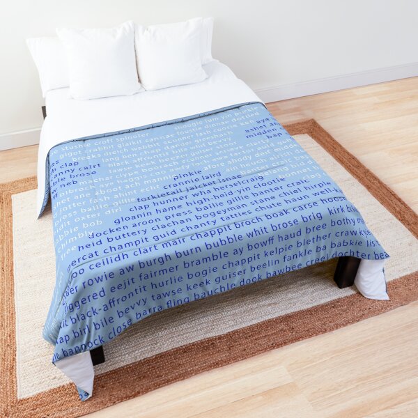 Scottish Words in a Saltire Comforter