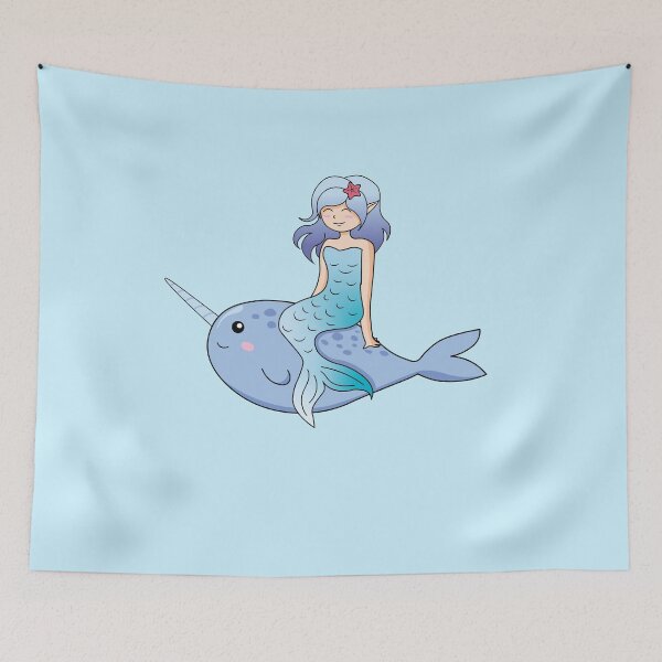 Item preview, Mermaid Narwhal mermaiding swimming schooling designed and sold by Cari-Graphy.