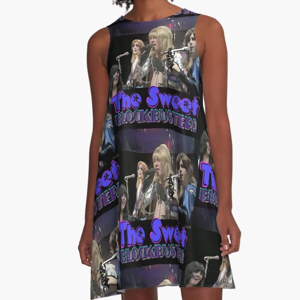 The Sweet Blockbuster - black background A-Line Dress