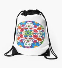 Colored Pencil Mandala Drawstring Bag