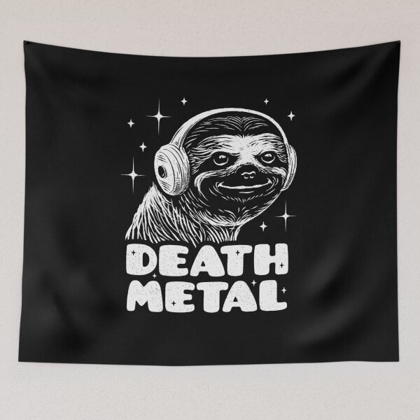Item preview, Death Metal Gift - Funny Sloth Metal Fan designed and sold by propellerhead.