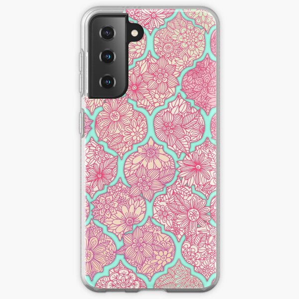Moroccan Floral Lattice Arrangement - pink Samsung Galaxy Soft Case