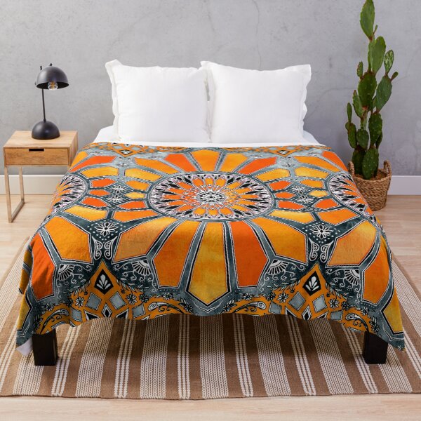 Item preview, Celebrating the 70's - tangerine orange watercolor on grey designed and sold by micklyn.